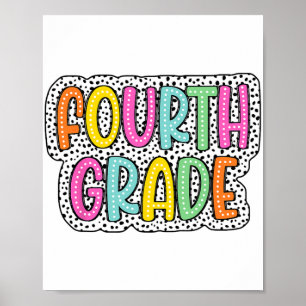 Grade Back To School Dalmatian Dots Teacher Studen Poster
