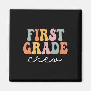 Grade Crew Retro Groovy Vintage First Day Of Schoo Magnet