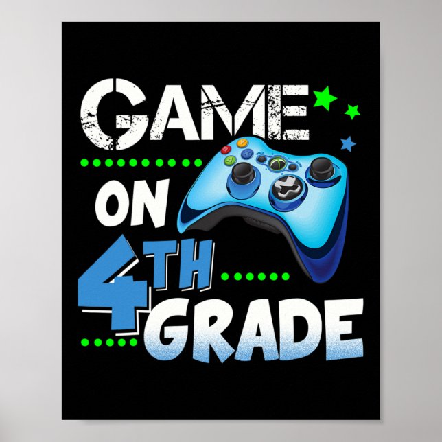 Grade Fun Game On 4th Grade Gift  Poster (Front)