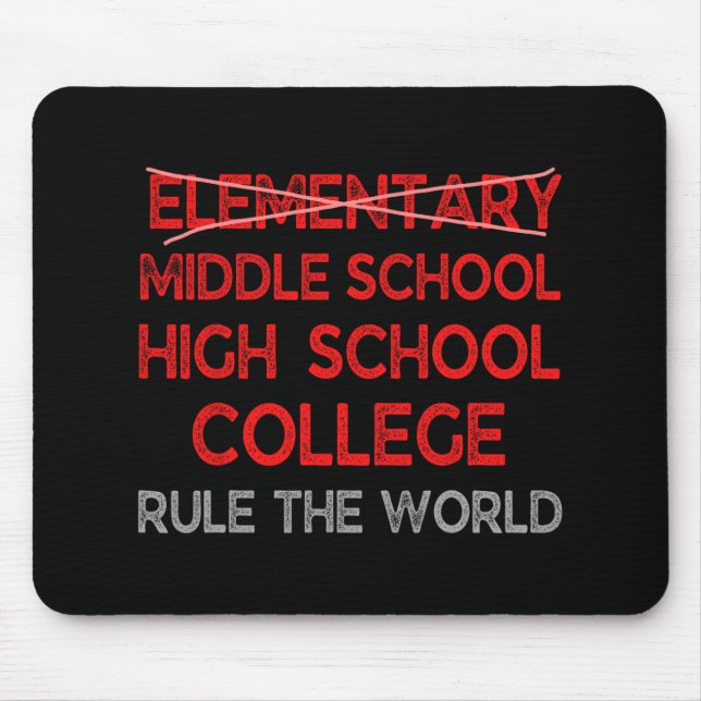 Grade Graduation Funny Elementary School Graduatio Mouse Mat (Front)