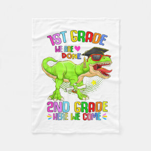 Grade Graduation T-rex Last Day Of School 1st Grad Fleece Blanket