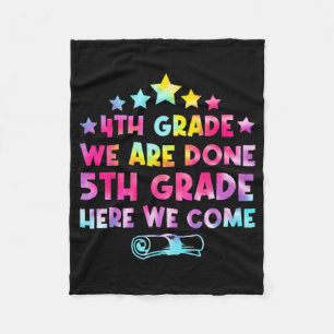 Grade Graduation Tie Dye 5th Grade Here We Come  Fleece Blanket