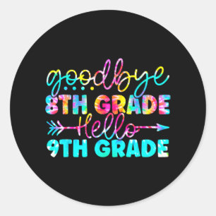 Grade Graduation Tie Dye 9th Grade Here We Come Classic Round Sticker