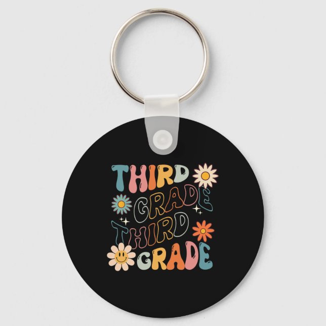 Grade Groovy Back To School Team Teacher Student  Key Ring (Front)