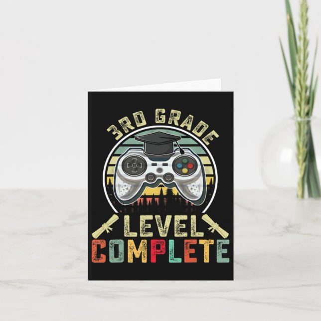 Grade Level Complete Gamer 3rd Grade Graduation Gi Card (Front)