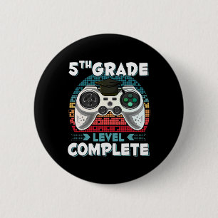 Grade Level Complete Gamer 5th Grade Graduation Gi 6 Cm Round Badge
