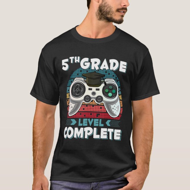 Grade Level Complete Gamer 5th Grade Graduation Gi T-Shirt (Front)