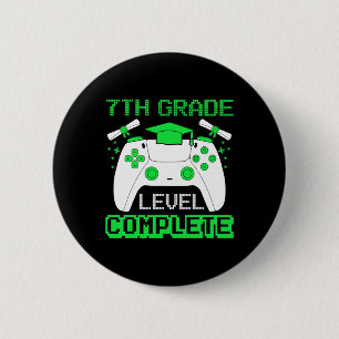 Grade Level Complete Gamer 7th Grade Graduation Gi 6 Cm Round Badge