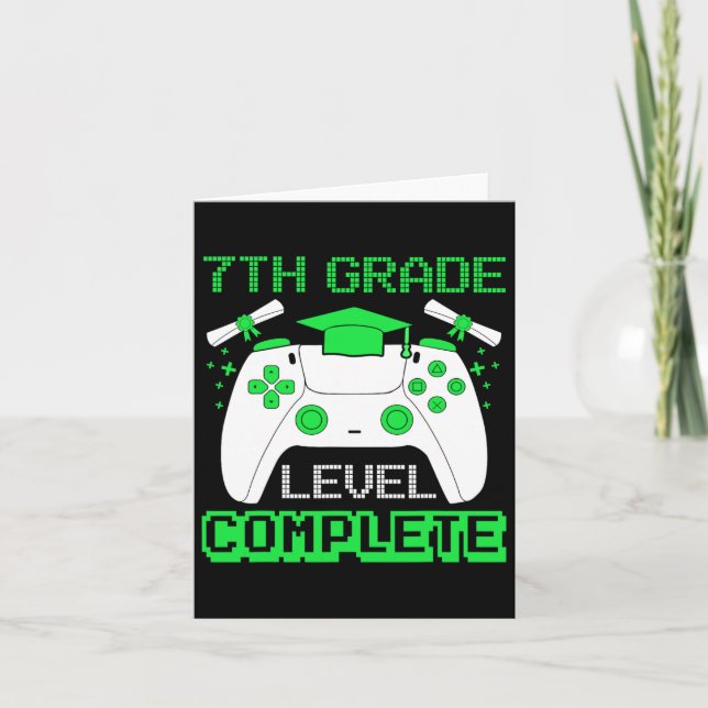 Grade Level Complete Gamer 7th Grade Graduation Gi Card (Front)