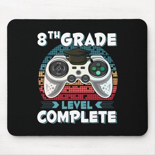 Grade Level Complete Gamer 8th Grade Graduation Gi Mouse Mat (Front)