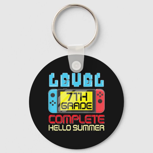 Grade Level Complete Last Day Of School Graduation Key Ring (Front)