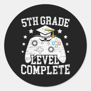 Grade Level Complete Student Graduation Video Game Classic Round Sticker