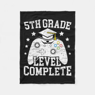 Grade Level Complete Student Graduation Video Game Fleece Blanket