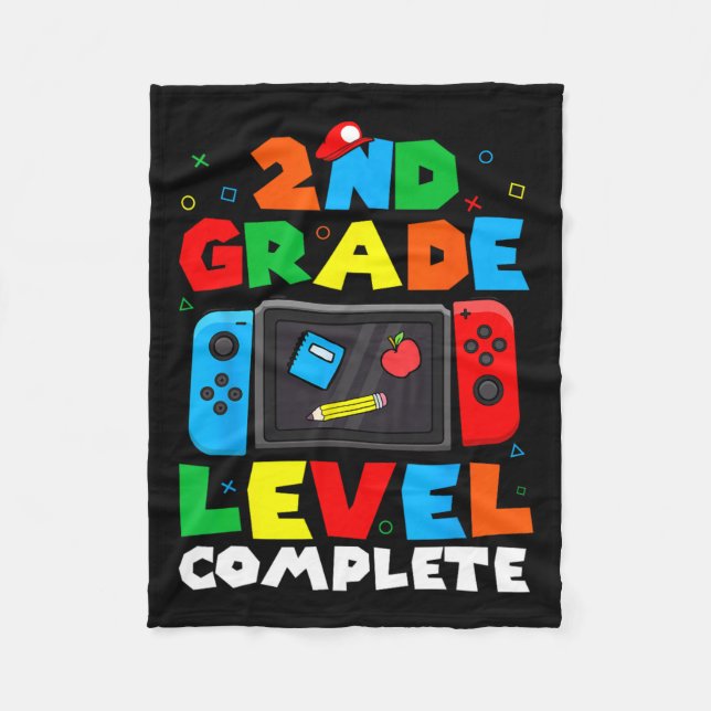 Grade Level Complete Video Game Last Day Of School Fleece Blanket (Front)