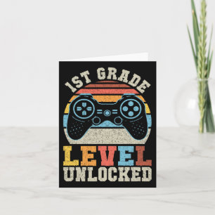 Grade Level Unlocked Gamer 1st Day Of School Boys Card