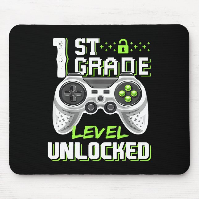 Grade Level Unlocked Gamer First Day Of School Boy Mouse Mat (Front)