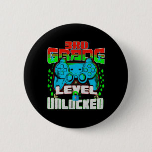 Grade Level Unlocked Video Game Back To School Boy 6 Cm Round Badge