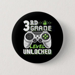 Grade Level Unlocked Video Game Back To School Boy 6 Cm Round Badge