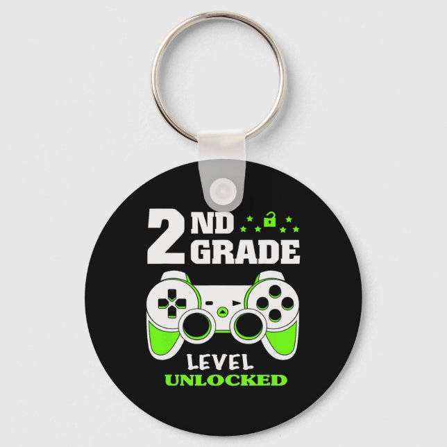 Grade Level Unlocked Video Game Back To School Boy Key Ring (Front)