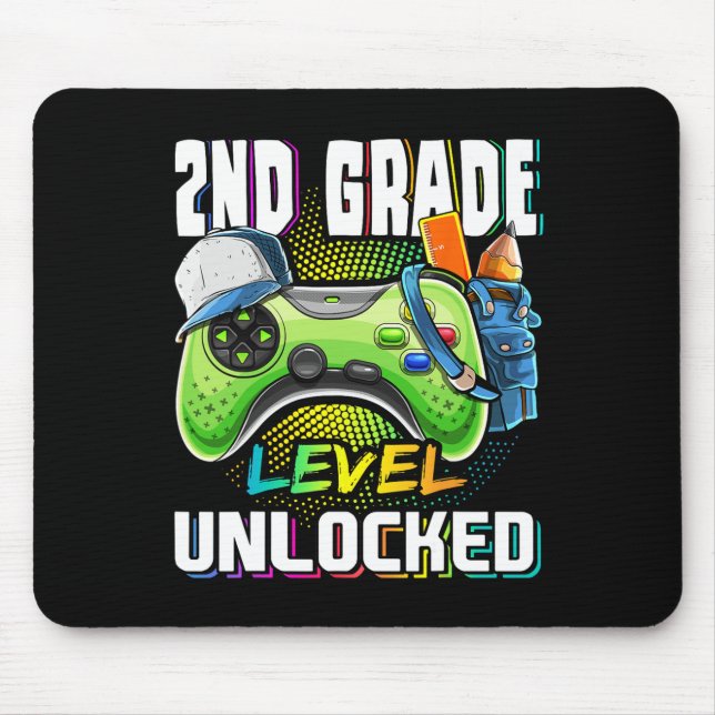 Grade Level Unlocked Video Game Back To School Boy Mouse Mat (Front)