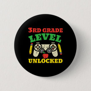 Grade Level Unlocked Video Game First Day Of Schoo 6 Cm Round Badge