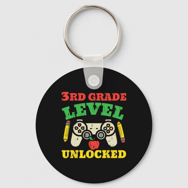 Grade Level Unlocked Video Game First Day Of Schoo Key Ring (Front)