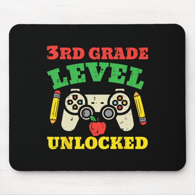 Grade Level Unlocked Video Game First Day Of Schoo Mouse Mat (Front)