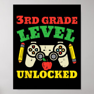 Grade Level Unlocked Video Game First Day Of Schoo Poster