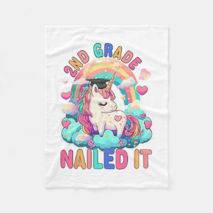 Grade Nailed It Graduation Girl Unicorn Graduate 2 Fleece Blanket