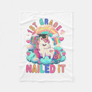 Grade Nailed It Graduation Girl Unicorn Graduate 2 Fleece Blanket