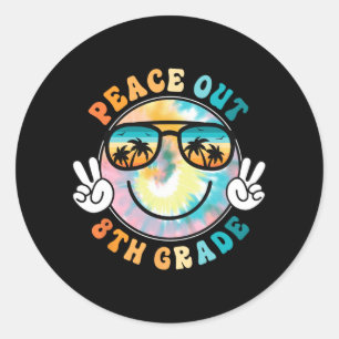 Grade Peace Out School 2024 Last Day Of School Sum Classic Round Sticker