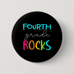 Grade Rocks Team 4th Grade Teacher  6 Cm Round Badge