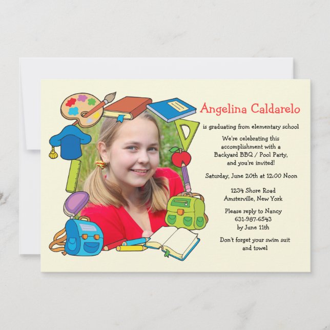 Grade School Graduation Photo Invitation (Front)