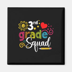 Grade Squad Back To School 3rd Grader Teacher Kids Magnet