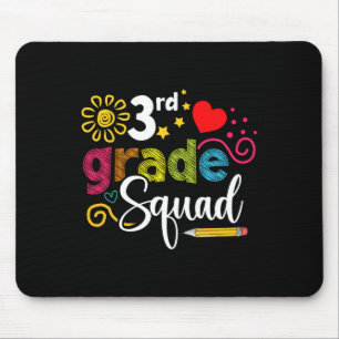 Grade Squad Back To School 3rd Grader Teacher Kids Mouse Mat