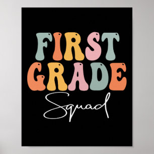 Grade Squad Retro Groovy Vintage First Day Of Scho Poster