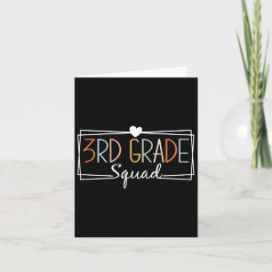 Grade Squad Teachers Kids 3rd Grade Back To School Card