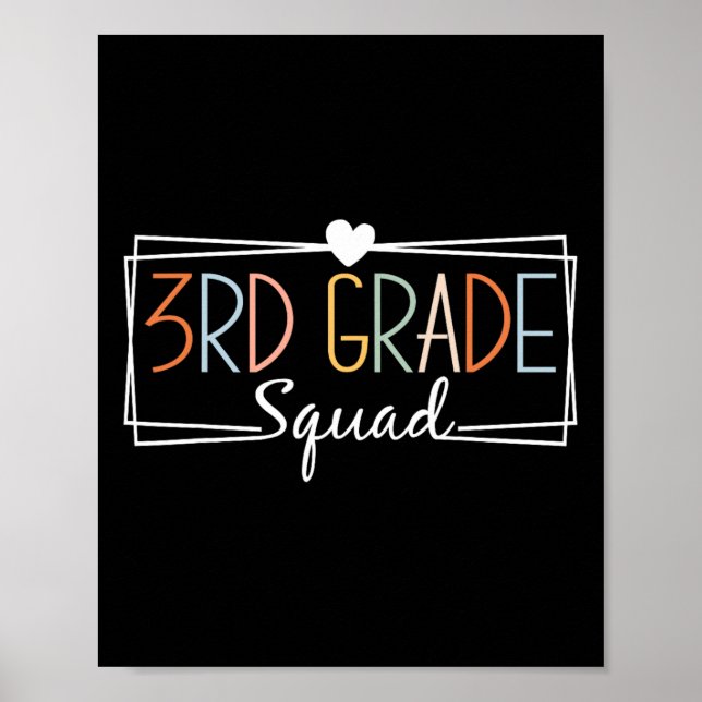 Grade Squad Teachers Kids 3rd Grade Back To School Poster (Front)