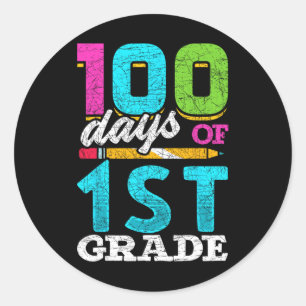 Grade Student 100th Day Gift 100 Days Of School Classic Round Sticker