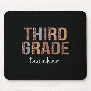 Grade Teacher Back To School Appreciation Leopard Mouse Mat