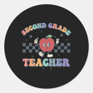 Grade Teacher Back To School Team 2nd Grade Teache Classic Round Sticker