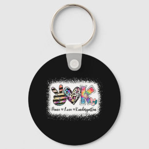 Grade Teacher Peace Love Kindergarten Team Kinder  Key Ring