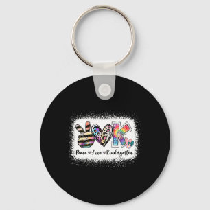 Grade Teacher Peace Love Kindergarten Team Kinder Key Ring