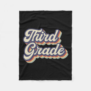 Grade Teacher Retro Vintage 3rd Grade Teacher Team Fleece Blanket