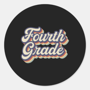 Grade Teacher Retro Vintage 4th Grade Teacher Team Classic Round Sticker