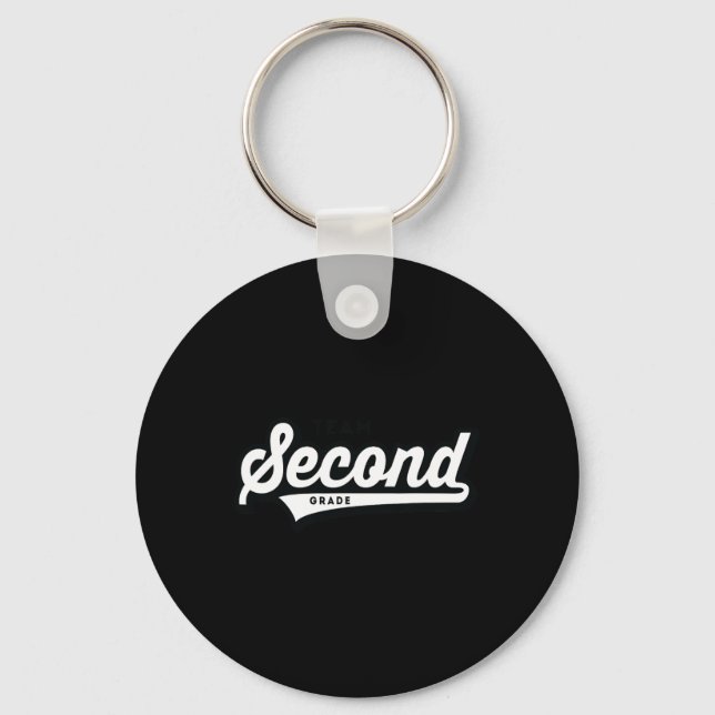 Grade Team School Teacher Second Baseball-style Sh Key Ring (Front)