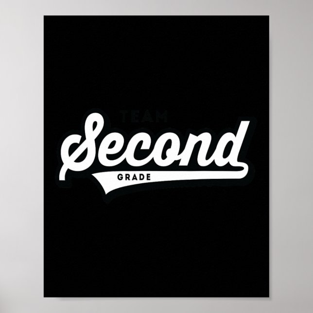 Grade Team School Teacher Second Baseball-style Sh Poster (Front)
