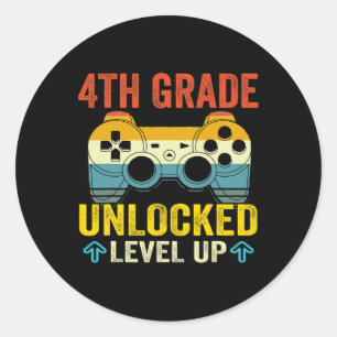 Grade Unlocked Level Up Video Game Back To School Classic Round Sticker