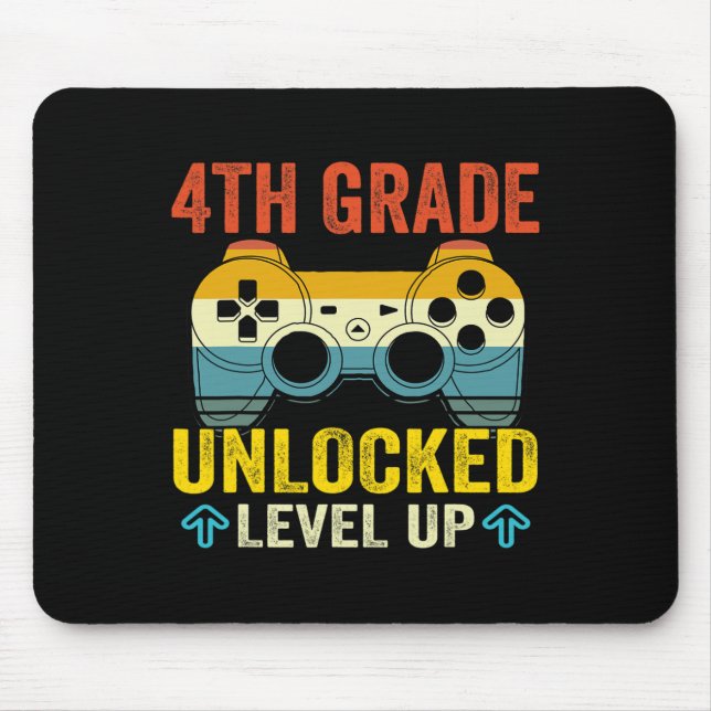 Grade Unlocked Level Up Video Game Back To School  Mouse Mat (Front)