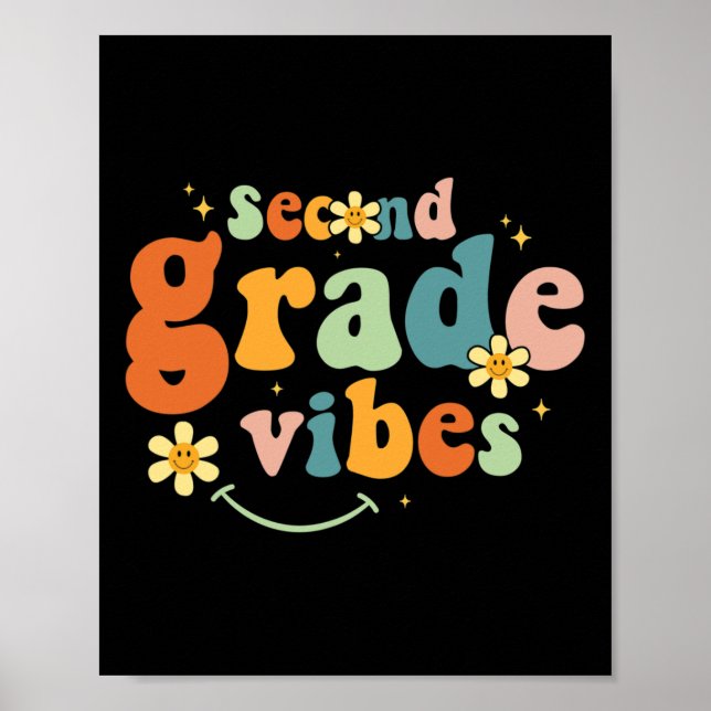 Grade Vibes 2nd Grade Team Retro 1st Day Of School Poster (Front)